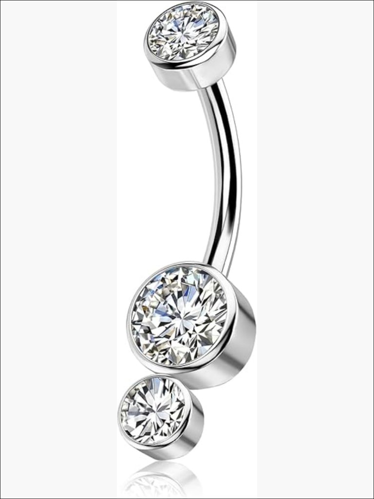 Hypoallergenic Titanium Belly Button Rings Internally Threaded 14g Curved